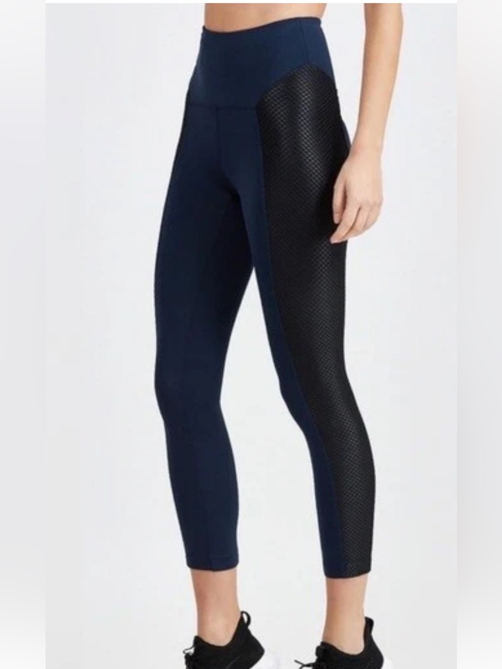 Koral navy clementine high rise workout legging black fishnet compression XS